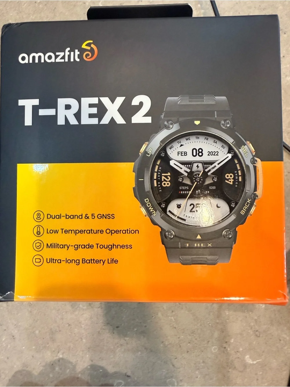 Amazfit T-Rex2 Black Smart Sports Watch with Heart Rate and GPS